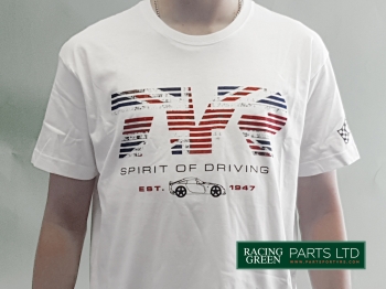 TVR TSH 5 L - T-Shirt, White -  "Spirit of Driving" with TVR logo